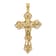 14k Yellow Gold and 14k White Gold INRI Fleur De Lis Crucifix Pendant