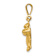 14k Yellow Gold Satin and Diamond-Cut Bulldog Pendant