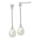 Rhodium Over Sterling Silver 8-9mm Rice Freshwater Cultured Pearl CZ
Post Dangle Earrings