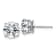 Rhodium Over 14K White Gold 4ct. 8.0mm Round G H I True Light Moissanite Earrings