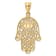 14k Yellow Gold Polished Filigree Textured and Enameled Hamsa Pendant