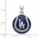 Rhodium Over Sterling Silver MLB LogoArt Los Angeles Dodgers Enameled Pendant