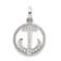 Rhodium Over Sterling Silver Polished Cubic Zirconia Anchor Pendant