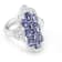Rhodium Over Sterling Silver Oval Tanzanite and White Zircon Ring 1.46ctw