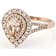 Morganite Pear And White Zircon Ring In 18K Rose Gold Over Sterling
Silver 1.75ctw