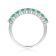 Round Emerald Sterling Silver Anniversary Style Stackable Band Ring, 0.80ctw