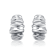 Waffled Wave Drop Earrings In Rhodium Over Brass