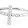 East-West CZ Cross Band Ring In Sterling Silver
