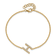 14k Yellow Gold Diamond Sideways Letter H Bracelet