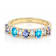 Tanzanite, Neon Blue Apatite And White Zircon Ring In 18K Gold Over
Sterling Silver 0.94ctw