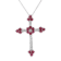 1.10ctw Ruby and Diamond Cross Pendant in 14k White Gold