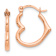 14k Rose Gold 5/8" Heart Shaped Hoop Earrings