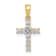 14K Yellow Gold and Rhodium 1/10ct. Diamond Latin Cross Pendant