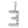 Rhodium Over 14K White Gold Lab Grown Diamond Letter E Initial Pendant