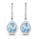 1.92ctw 14K White Gold Aquamarine and White Diamond Halo Earrings