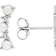 Pearl And CZ Ear Climbers In Sterling Silver