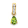 10k Yellow Gold 0.5 cttw Pear Peridot and Accent Diamond Pendant