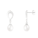 7.5-8mm White Cultured Freshwater Pearl Rhodium Over Sterling Silver Earrings