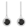 6mm Round Black Onyx 1/3 ctw Diamond Rhodium Over Sterling Silver Halo
Dangle Earrings