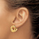 14k Yellow Gold Polished and Diamond-Cut Intertwined Circle Stud Earrings