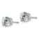 Rhodium Over 14K White Gold 2ct. 6.5mm Round J-K Color Moissanite Earrings