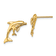 14k Yellow Gold Polished Dolphin and Baby Earrings