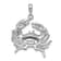 Rhodium Over Sterling Silver Polished Enameled Blue Stone Crab Pendant