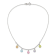 Sterling Silver Polished Multi-color Enameled Flowers Children's Necklace