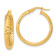 14k Yellow Gold 1" Polished Diamond-Cut Inside and Out Fancy Hoop Earrings