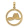 14k Yellow Gold Textured Fireman Helmet in Disk pendant