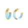 14K Yellow Gold Over Sterling Silver Small Gold Leaf Acrylic Hoops in
Sky Blue