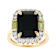 Black Spinel, Peridot And White Zircon Ring In 18K Gold Over Sterling
Silver 8.41ctw