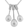 6.5-8mm Drop White Cultured Freshwater Pearl and CZ Rhodium Over
Sterling Silver Pendant