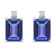 6x4mm Emerald Cut Tanzanite with Diamond Accents 14k White Gold Stud Earrings
