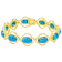Turquoise Oval Station Bracelet In 18K Gold Over Sterling Silver 12x8mm