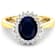1.49ctw Blue Sapphire and Diamond 14K Yellow Gold Halo Ring