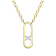 CZ Pave Station Necklace In 14K Gold Over Brass