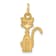 14k Yellow Gold Satin and Diamond-Cut Tom Cat Pendant