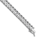 Rhodium Over Sterling Silver Polished Emerald-cut Cubic Zirconia Tennis Bracelet
