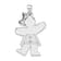 Rhodium Over 14k White Gold Satin Large Boy with Hat on Right Charm