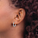 Rhodium Over 14k White Gold Polished, Satin and Diamond-Cut 11/16"
Hoop Earrings