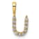 14K Yellow Gold Lab Grown Diamond Letter U Initial Pendant