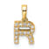 14K Yellow Gold Diamond Letter R Initial with Bail Pendant