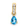 10k Yellow Gold 0.5 cttw Pear Blue Topaz and Accent Diamond Pendant