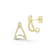 Rachel Zoe CZ Pave J-Hoop Stud Earrings in 14K Gold Over Sterling Silver