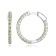 Green Peridot Platinum Over Sterling Silver Hoop Earrings