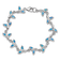 Rhodium Over Sterling Silver Lab Created Opal Whale Tail 7.75 Inch Bracelet