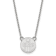 Rhodium Over Sterling Silver NHL LogoArt Edmonton Oilers Small Pendant Necklace
