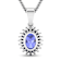 1.15ctw 14K White Gold Tanzanite and White Diamond Pendant with 18 inch
Cable Chain