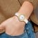 Charles Hubert Ladies IP Plated Stainless Steel Leather 38mm Watch